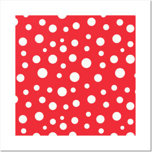 Beige dots over red Posters and Art